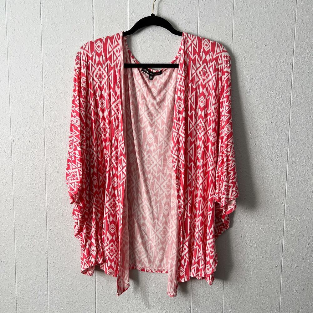 Heart Soul Womens Cardigan Blouse 3X Dolman Sleeve Floral Stretch Tribal Western